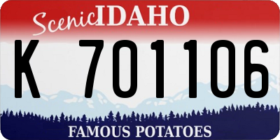 ID license plate K701106
