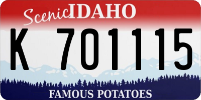 ID license plate K701115