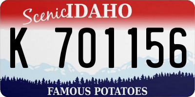 ID license plate K701156