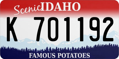 ID license plate K701192