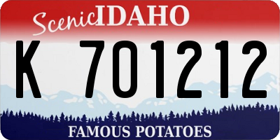 ID license plate K701212