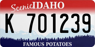 ID license plate K701239