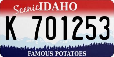 ID license plate K701253