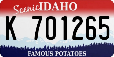 ID license plate K701265
