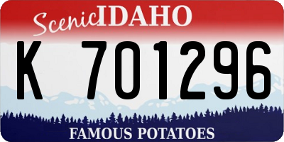 ID license plate K701296