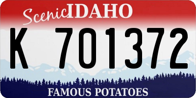 ID license plate K701372