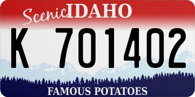 ID license plate K701402