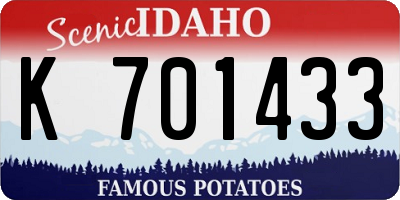 ID license plate K701433