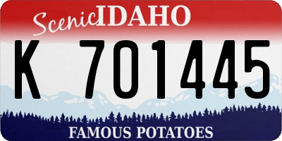 ID license plate K701445
