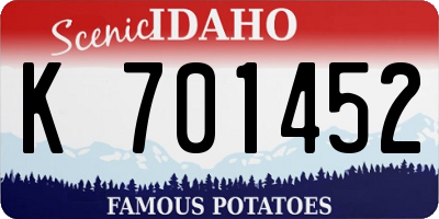 ID license plate K701452