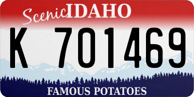 ID license plate K701469