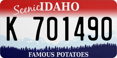 ID license plate K701490