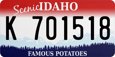 ID license plate K701518