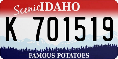 ID license plate K701519