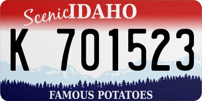 ID license plate K701523