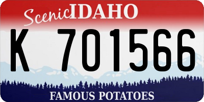 ID license plate K701566