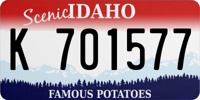 ID license plate K701577