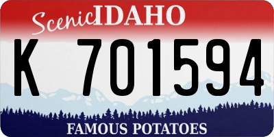 ID license plate K701594