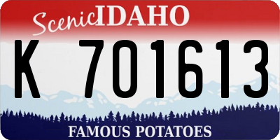 ID license plate K701613