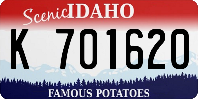 ID license plate K701620