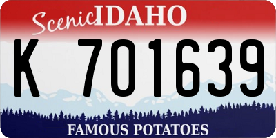 ID license plate K701639