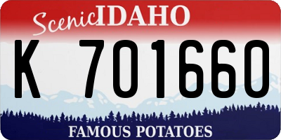 ID license plate K701660