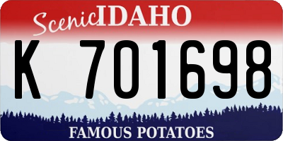 ID license plate K701698