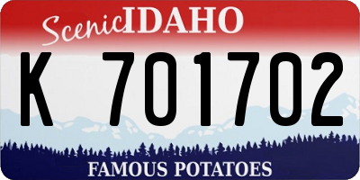 ID license plate K701702