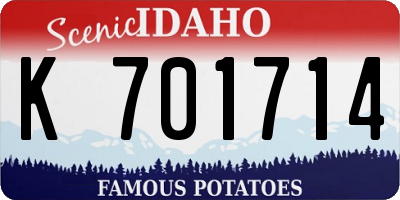 ID license plate K701714