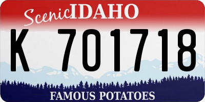 ID license plate K701718
