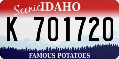 ID license plate K701720
