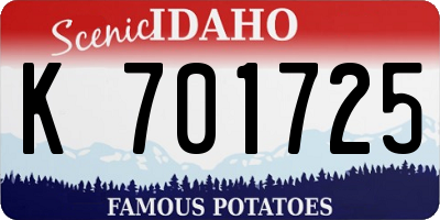 ID license plate K701725