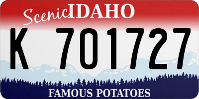 ID license plate K701727