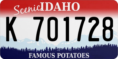 ID license plate K701728