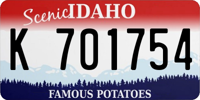 ID license plate K701754