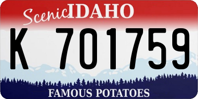ID license plate K701759