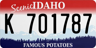 ID license plate K701787