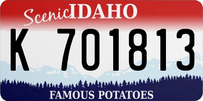 ID license plate K701813