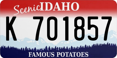 ID license plate K701857
