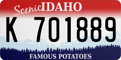 ID license plate K701889
