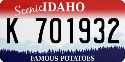 ID license plate K701932