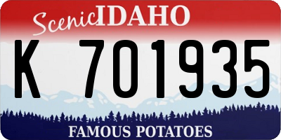 ID license plate K701935