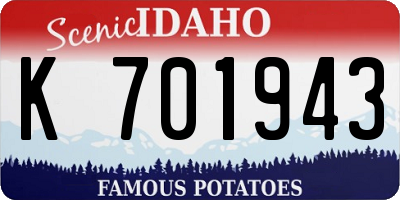 ID license plate K701943