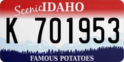 ID license plate K701953