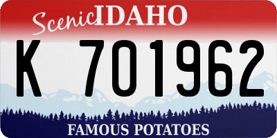 ID license plate K701962