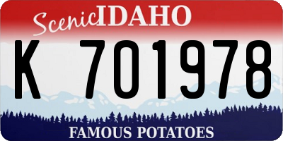 ID license plate K701978