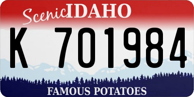 ID license plate K701984