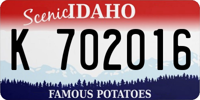 ID license plate K702016
