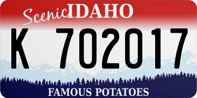ID license plate K702017