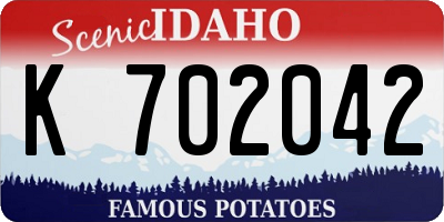 ID license plate K702042